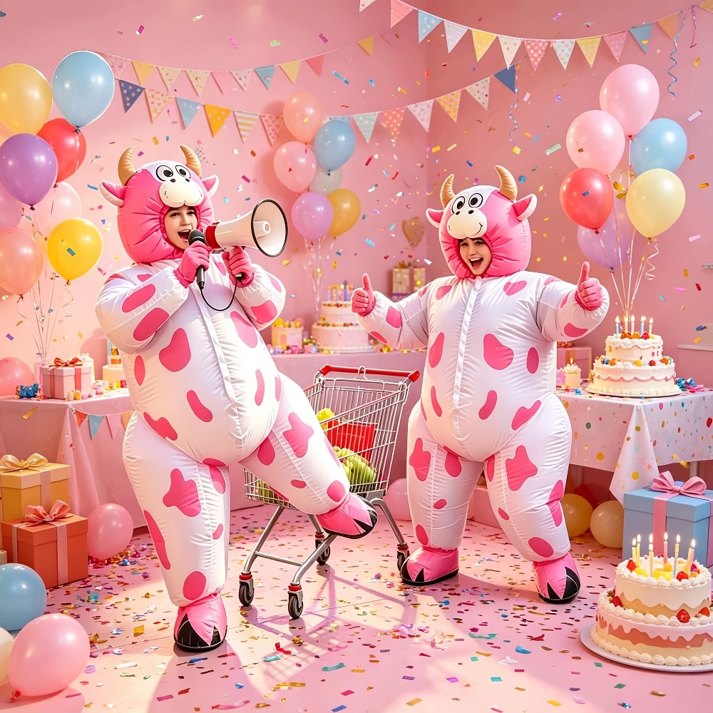 Costumes - Funny Inflatable Pink Cow Costume, Adult