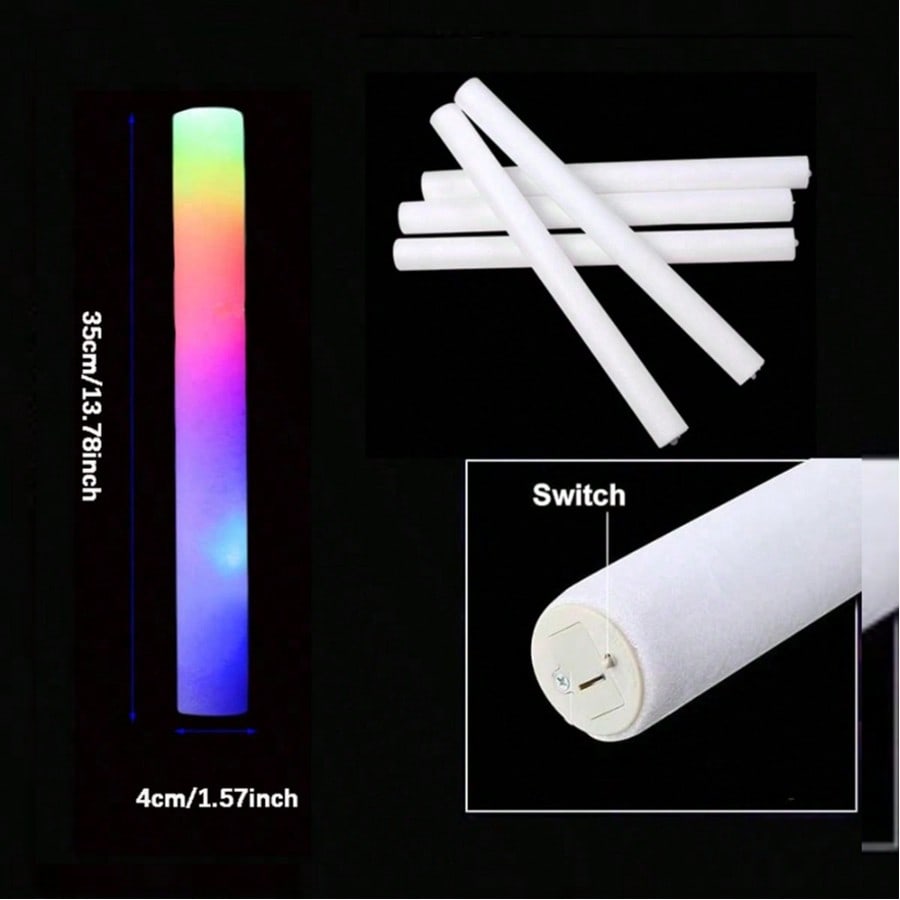 105 PCS Foam Glow Sticks Bulk  - Flashing Led Foam Sticks Party review and price