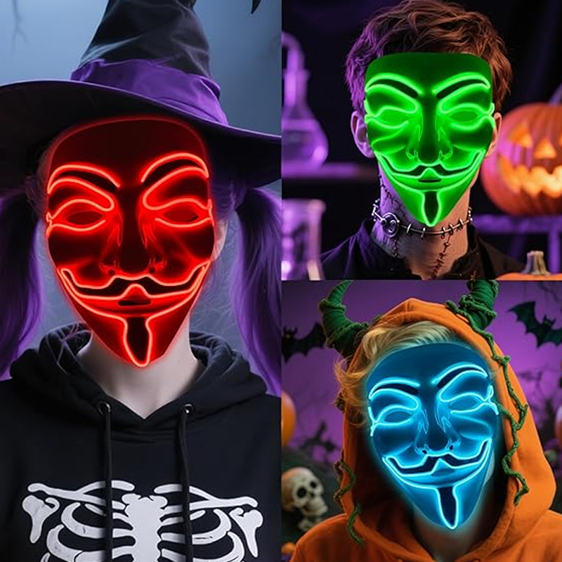 Vendetta LED Mask Movie Theme  - Led Purge Mask Halloween review and price