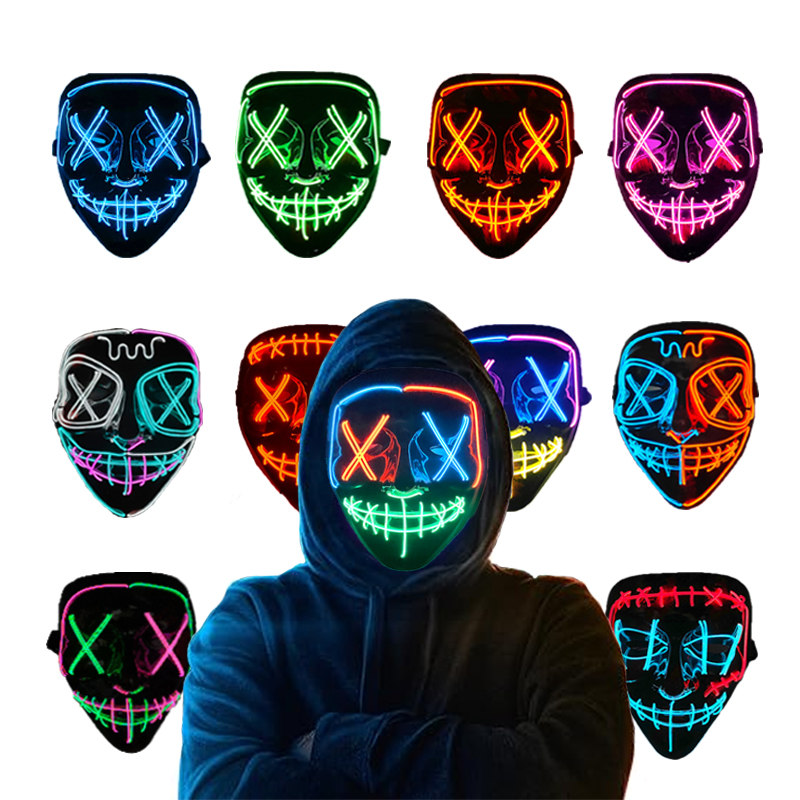 Wireless Neon Luminous Purge M - Led Purge Mask Halloween review and price