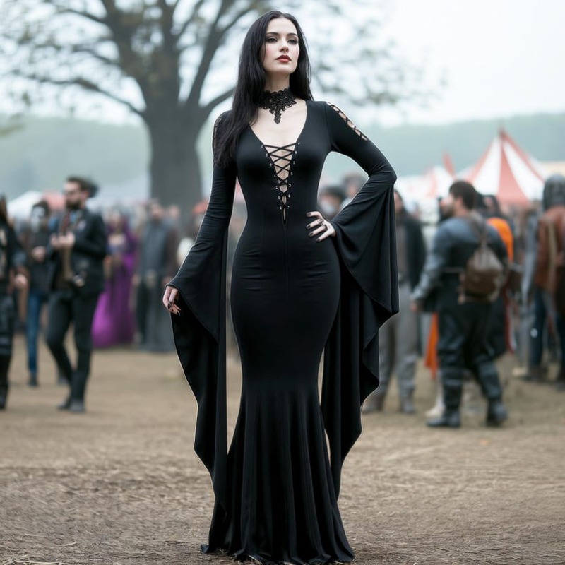 Medieval Gothic Witch Cosplay  - Medieval Renaissance Dress Women review and price
