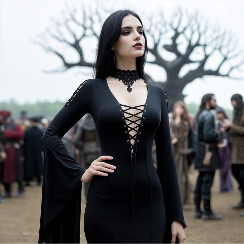 Medieval Gothic Witch Cosplay  - Medieval Renaissance Dress Women review and price